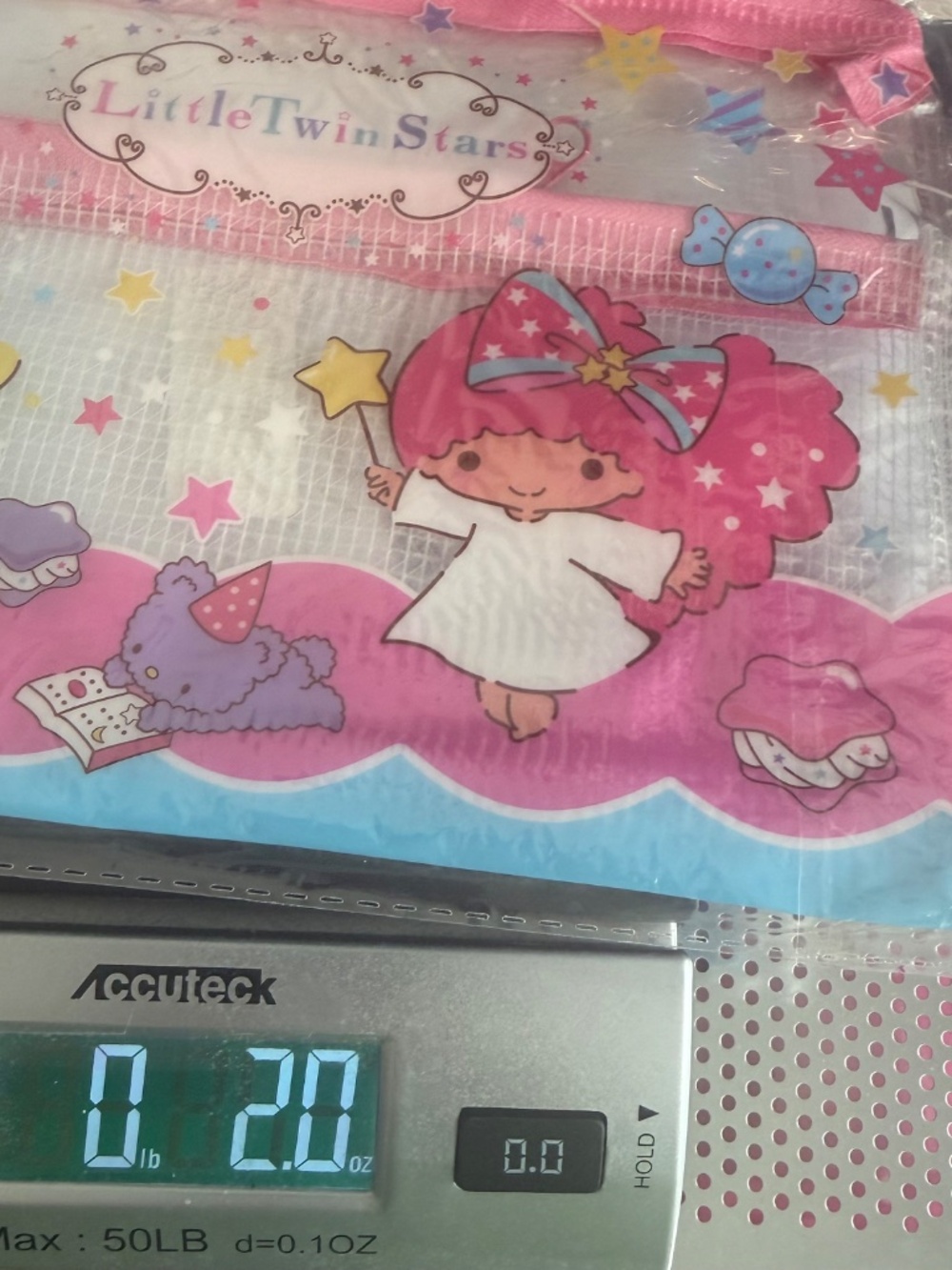 Little Twin Stars PVC Mesh Pouch NEW Bag Zipper Medium Pink Clear - Picture 8 of 8